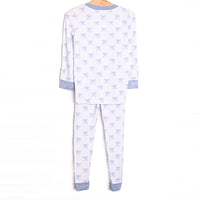 Bows of Blue Bamboo Pajama Set, Blue