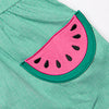 Sweet Slice Applique Pocket Short Set, Green