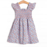 Freedom Blooms Dress, Blue