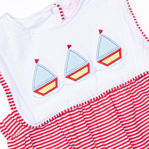 Sail's Up Applique Bubble, Red