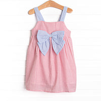 Red, White, and Blue Dress, Red Seersucker