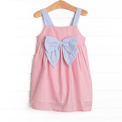 Red, White, and Blue Dress, Red Seersucker