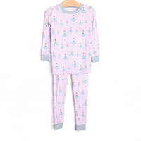 This set is made of the extremely soft, stretchy bamboo viscose fabric that feels like butter and features a ballerina print.