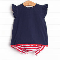 Bold Stripes Diaper Set, Navy