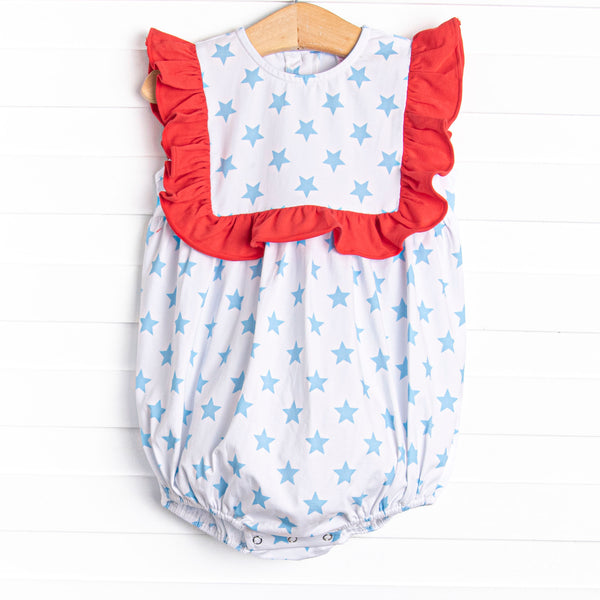 Bold Stars and Brave Hearts Ruffle Bubble, Blue