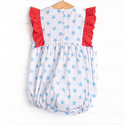 Bold Stars and Brave Hearts Ruffle Bubble, Blue