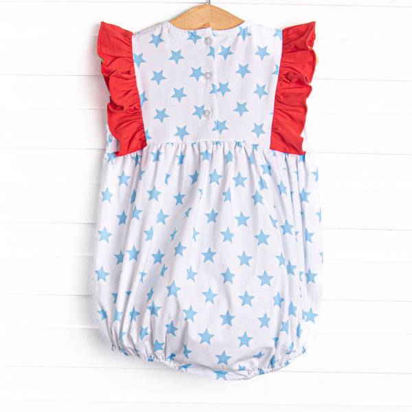 Bold Stars and Brave Hearts Ruffle Bubble, Blue