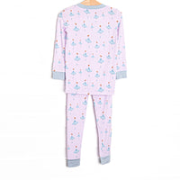 Teal Twirls Bamboo Pajama Set, Pink