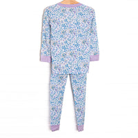 Ditsy Floral Dreams Bamboo Pajama Set, Blue