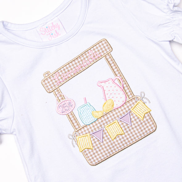 Lemonade Stand Applique Short Set, Purple