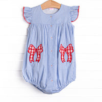 Star-Spangled Sweetie Applique Bubble, Blue