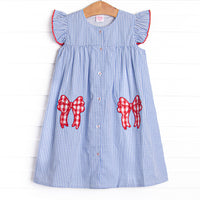 Star-Spangled Sweetie Applique Dress, Blue