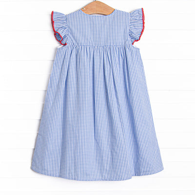 Star-Spangled Sweetie Applique Dress, Blue