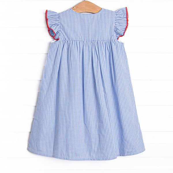 Star-Spangled Sweetie Applique Dress, Blue