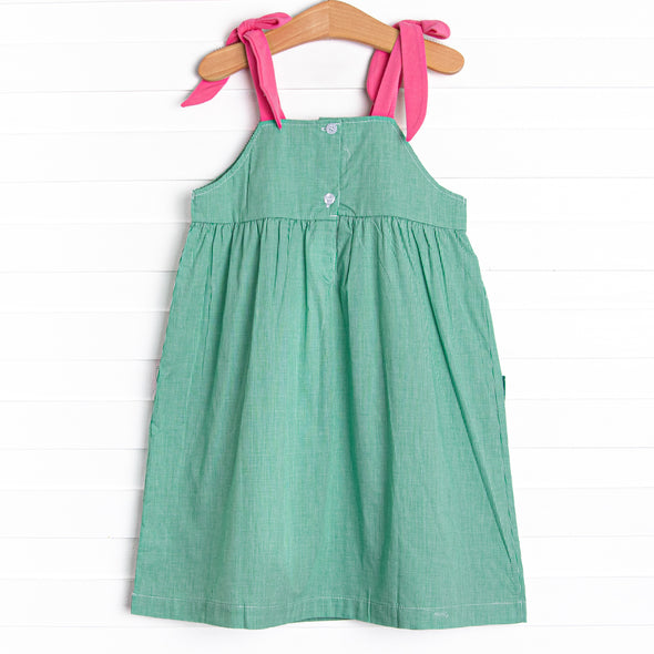 Sweet Slice Applique Pocket Dress, Green