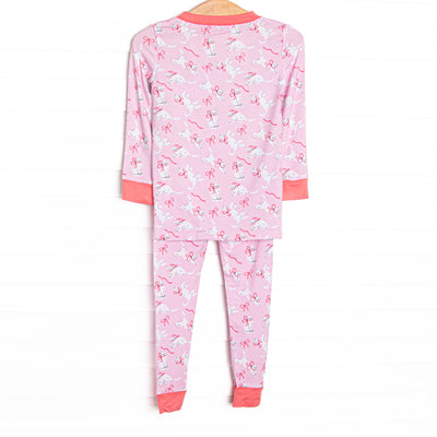 Cat Nap Bamboo Pajama Set, Pink