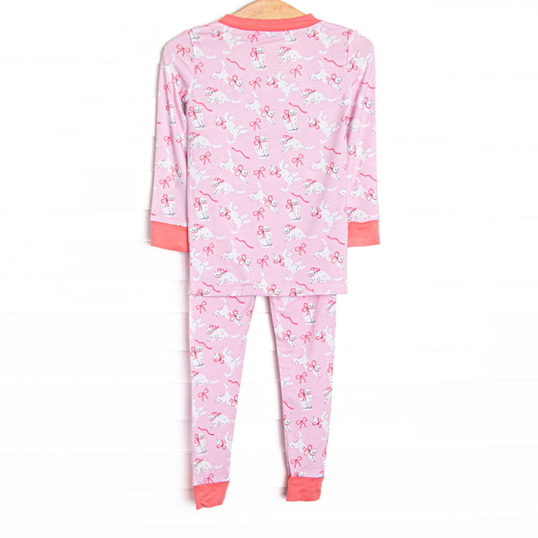 Cat Nap Bamboo Pajama Set, Pink