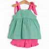 Sweet Slice Applique Pocket Short Set, Green