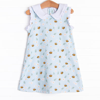 Bumble Bee Blues Dress, Blue