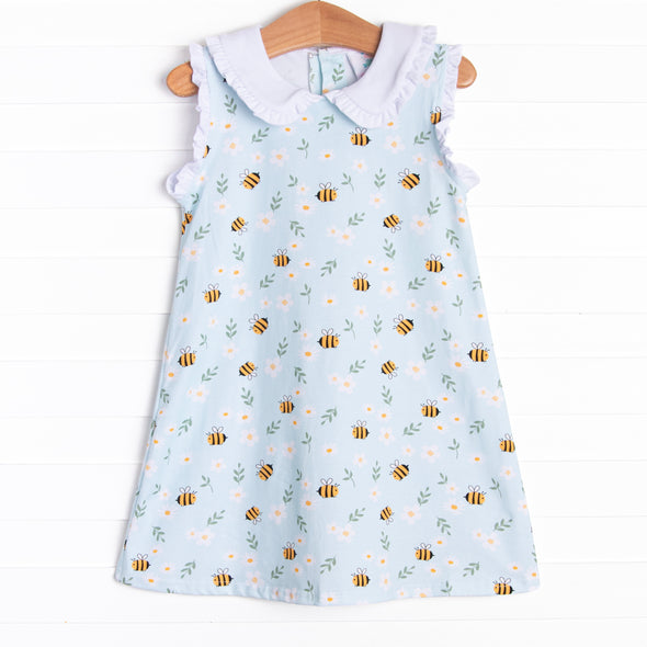 Bumble Bee Blues Dress, Blue