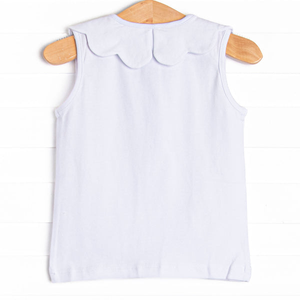 Samantha Scalloped Collar Sleeveless Top, (5 Colors)