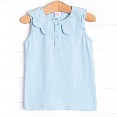 Samantha Scalloped Collar Sleeveless Top, (5 Colors)