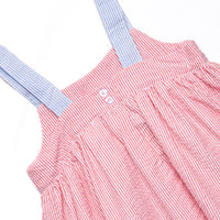 Red, White, and Blue Dress, Red Seersucker