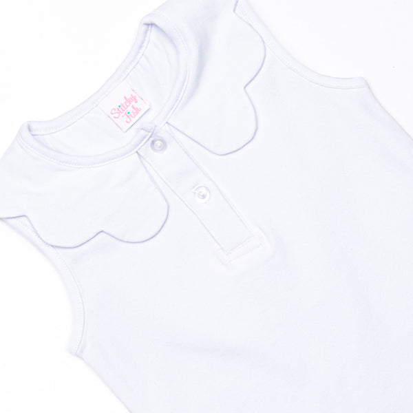 Samantha Scalloped Collar Sleeveless Top, (5 Colors)