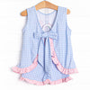 Pool Day Picks Applique Ruffle Short Set, Blue