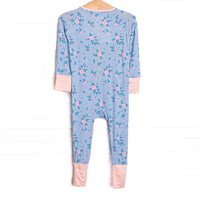 Blue Magnolia Bamboo Zippy Pajama, Blue