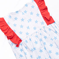 Bold Stars and Brave Hearts Ruffle Bubble, Blue