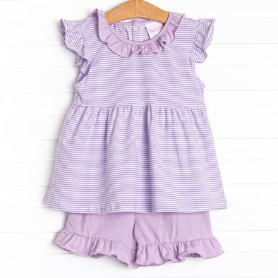 Carlie Short Set, Purple Stripe