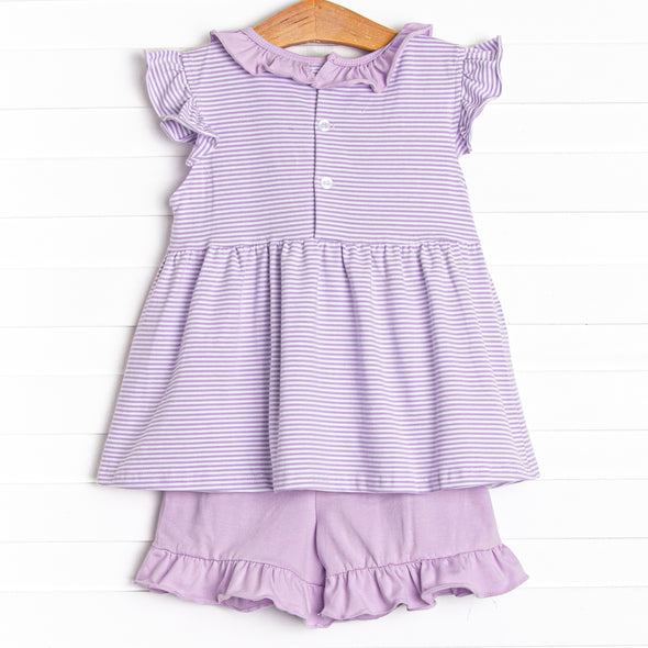 Carlie Short Set, Purple Stripe