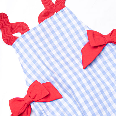 Tried and True Blue Side Tie Bubble, Blue Check