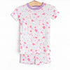Floral Party Bamboo Pajama Short Set, Purple