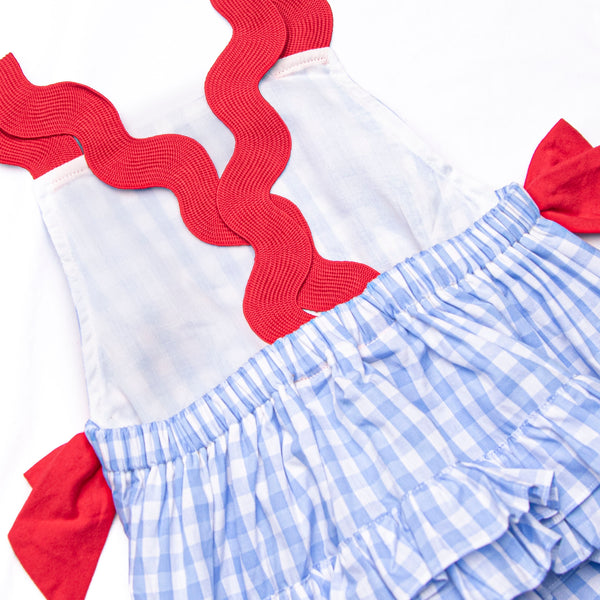 Tried and True Blue Side Tie Bubble, Blue Check