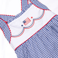 Banner Yet Wave Embroidered Dress, Blue