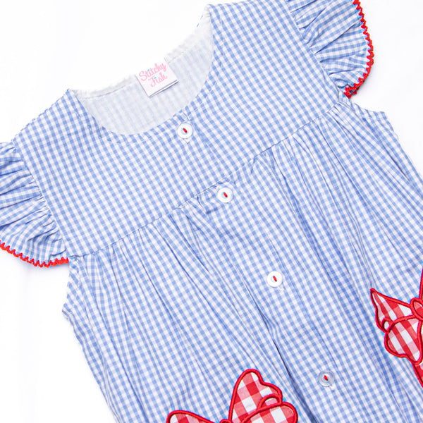 Star-Spangled Sweetie Applique Dress, Blue