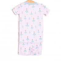 Teal Twirls Bamboo Pajama Short Set, Pink