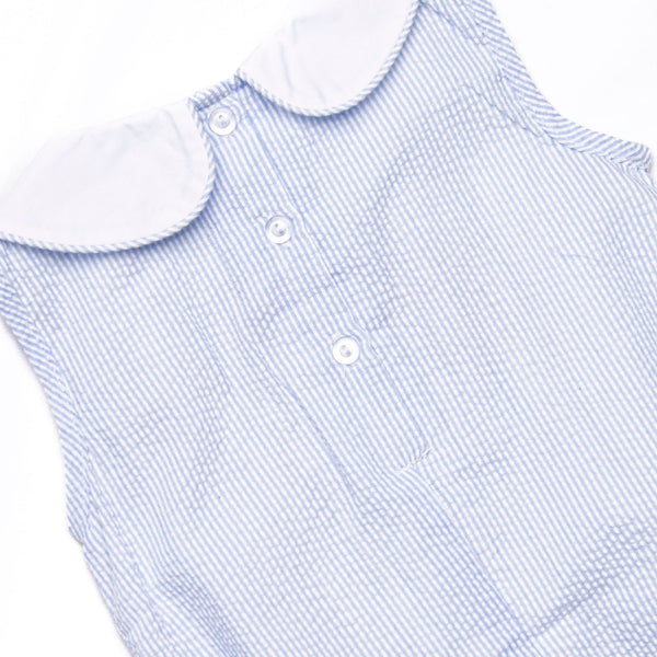 Light Up the Night Embroidered Bubble, Blue Seersucker