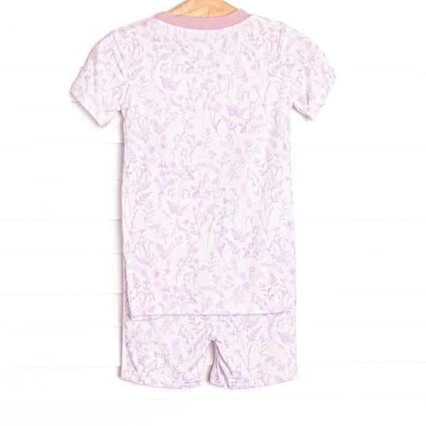 Tangled Up in Toile Bamboo Pajama Short Set, Pink