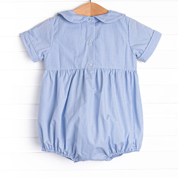 Forever Young Smocked Boy Bubble, Blue Gingham