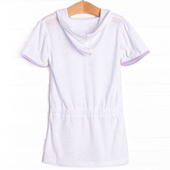 Sunny Day Shade Hooded Cover Up, White and Purple
