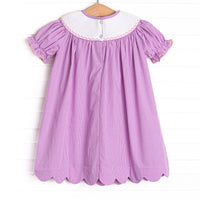 Tangled Tower Smocked Bishop Dress, Purple