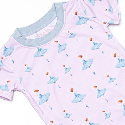 Teal Twirls Bamboo Pajama Short Set, Pink