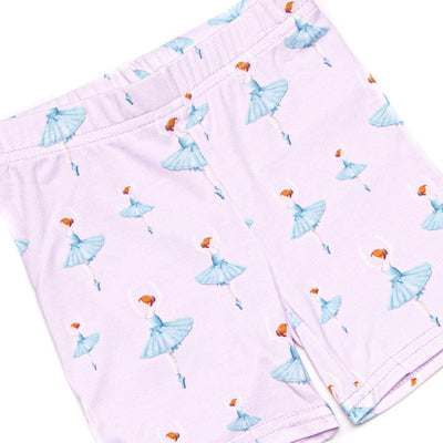 Teal Twirls Bamboo Pajama Short Set, Pink