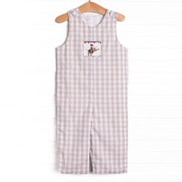 Rodeo Rider Smocked Long Jon Jon, Tan