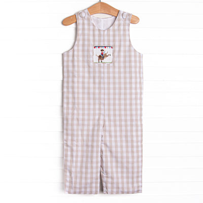 Rodeo Rider Smocked Long Jon Jon, Tan