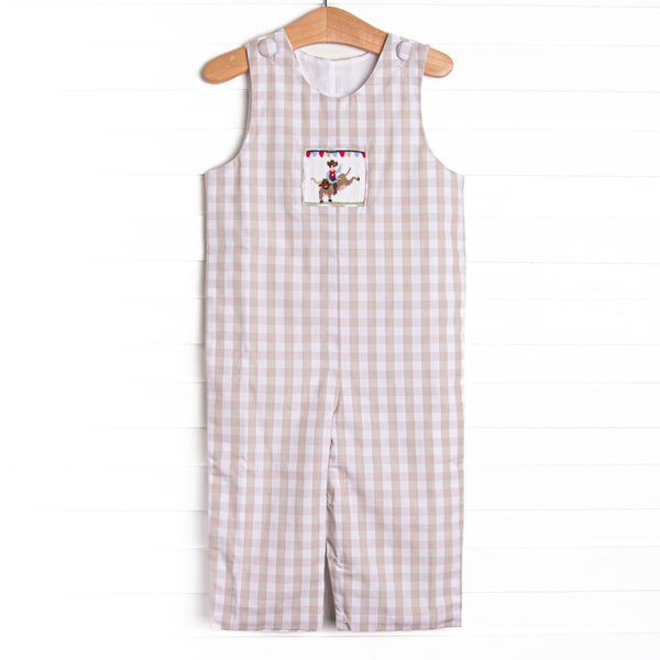 Rodeo Rider Smocked Long Jon Jon, Tan