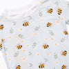 Bumble Bee Blues Bamboo Pajama Short Set, Blue